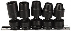 Proto - 5 Piece 3/8" Drive Impact Socket Set - 6 Points, 3/8" to 5/8" Range, Inch Measurement Standard - Exact Tool & Supply