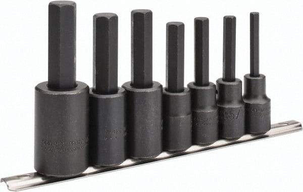 Proto - 7 Piece 1/2" Drive Inch Impact Hex Bit Socket Set - 1/4 to 5/8" Hex - Exact Tool & Supply
