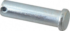 Made in USA - 5/8" Pin Diam, 2-1/4" OAL, Standard Clevis Pin - 5/32" Hole, 2-3/32" Usable Length, Zinc-Plated Steel - Exact Tool & Supply