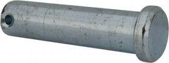 Made in USA - 5/8" Pin Diam, 2-1/2" OAL, Standard Clevis Pin - 5/32" Hole, 2-11/32" Usable Length, Zinc-Plated Steel - Exact Tool & Supply