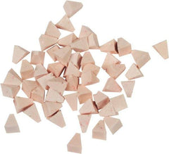 Raytech - 5 Lb/Cubic Ft Density, Plastic Carrier, Pyramid Shaped, Tumbling Media - Fine Cut for Fine Surface Finish, Wet Operation, 1/4" High x 1/4" Long Base - Exact Tool & Supply