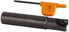 Kennametal - 5/8" Cut Diam, 0.033" Max Depth, 5/8" Shank Diam, Cylindrical Shank Indexable High-Feed Helical End Mill - Screw Holding Method, WP..0302.. Insert, KF Toolholder, Through Coolant - Exact Tool & Supply