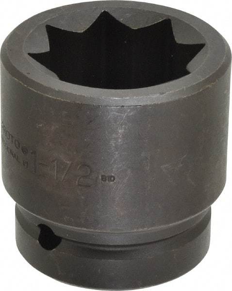 Proto - 1" Drive 1-1/2" Impact Socket - 8 Points, 2-13/16" OAL - Exact Tool & Supply