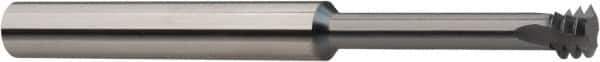 Niagara Cutter - 1/4-28 UN, 0.18" Cutting Diam, 3 Flute, Solid Carbide Helical Flute Thread Mill - Internal/External Thread, 0.11" LOC, 2-1/2" OAL, 3/16" Shank Diam - Exact Tool & Supply