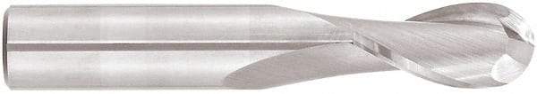 Niagara Cutter - 1" Diam, 4" LOC, 2 Flute Solid Carbide Ball End Mill - TiAlN Finish, Single End, 7" OAL, 1" Shank Diam, Spiral Flute - Exact Tool & Supply