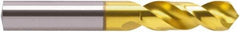 Guhring - 3.5mm 118° Spiral Flute Cobalt Screw Machine Drill Bit - TiN Finish, Right Hand Cut, 20mm Flute Length, 52mm OAL, Four Facet, Split Point, Straight Shank - Exact Tool & Supply