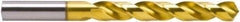 Guhring - 6.1mm 118° Cobalt Jobber Drill - TiN Finish, Right Hand Cut, Spiral Flute, Straight Shank, 101mm OAL, Four Facet, Split Point - Exact Tool & Supply