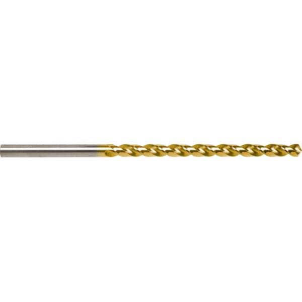 Taper Length Drill Bit: 0.3594″ Dia TiN Finish, RH Cut, Parabolic Flute, Straight Shank, Series 5537