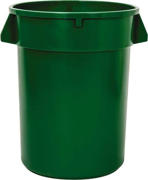 PRO-SOURCE - 32 Gal Green Round Trash Can - Polyethylene - Exact Tool & Supply