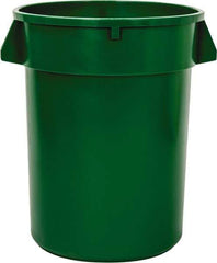 PRO-SOURCE - 32 Gal Green Round Trash Can - Polyethylene - Exact Tool & Supply