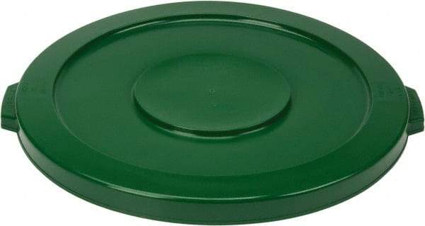 PRO-SOURCE - Round Lid for Use with 32 Gal Round Trash Cans - Green, Polyethylene, For Brute Trash Cans - Exact Tool & Supply