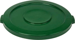 PRO-SOURCE - Round Lid for Use with 32 Gal Round Trash Cans - Green, Polyethylene, For Brute Trash Cans - Exact Tool & Supply