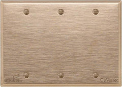 Cooper Wiring Devices - 3 Gang, 4-1/2 Inch Long, Standard Blank Wall Plate - Blank, Rose, Antimicrobial Copper - Exact Tool & Supply