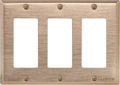 Cooper Wiring Devices - 3 Gang, 4-1/2 Inch Long, Standard Switch Plate - Decorator Switch, Rose, Antimicrobial Copper - Exact Tool & Supply