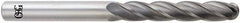 OSG - 20mm Diam, 76mm LOC, 4 Flute Solid Carbide Ball End Mill - Uncoated, Single End, 153mm OAL, 20mm Shank Diam, Spiral Flute - Exact Tool & Supply