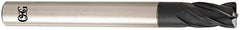 OSG - 12mm, 4 Flute, Single End, Solid Carbide, 1mm Corner Radius End Mill - 110mm OAL, 30° Helix, Right Hand Flute, 18mm LOC, Right Hand Cut, - Exact Tool & Supply