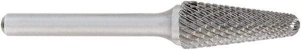 OSG - 12mm Cut Diam, 6mm Shank Diam, Cone Head Burr - Carbide, Radius End, 28mm LOC, 50mm OAL - Exact Tool & Supply