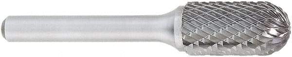 OSG - 12mm Cut Diam, 6mm Shank Diam, Cylinder with Radius Head Burr - Carbide, Radius End, 25mm LOC, 50mm OAL - Exact Tool & Supply