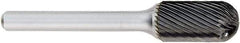 OSG - 12mm Cut Diam, 6mm Shank Diam, Cylinder with Radius Head Fluted Cut Burr - Carbide, Radius End, 25mm LOC, 152mm OAL - Exact Tool & Supply