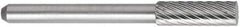 OSG - 5/32" Cut Diam, 1/8" Shank Diam, Cylinder Head Fluted Cut Burr - Carbide, Flat End, 1/2" LOC, 1-1/2" OAL - Exact Tool & Supply
