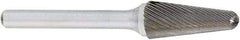 OSG - 1/4" Cut Diam, 1/4" Shank Diam, Taper Head Fluted Cut Burr - Carbide, Radius End, 5/8" LOC, 2" OAL - Exact Tool & Supply
