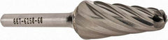 OSG - 16mm Cut Diam, 6mm Shank Diam, Taper Head Fluted Cut Burr - Carbide, Radius End, 33mm LOC, 50mm OAL - Exact Tool & Supply