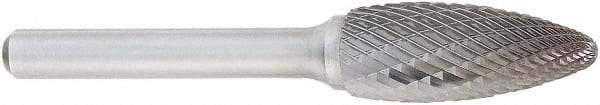 OSG - 6mm Cut Diam, 6mm Shank Diam, Inverted Cone Head Burr - Carbide, Flat End, 8mm LOC, 50mm OAL - Exact Tool & Supply