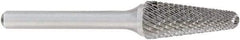 OSG - 5/16" Cut Diam, 1/4" Shank Diam, Cone Head Burr - Carbide, Radius End, 7/8" LOC, 2" OAL - Exact Tool & Supply