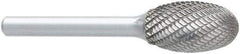 OSG - 16mm Cut Diam, 6mm Shank Diam, Oval Head Burr - Carbide, Radius End, 25mm LOC, 50mm OAL - Exact Tool & Supply