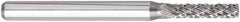 OSG - 1/8" Cut Diam, 1/8" Shank Diam, Tree with Radius Head Burr - Carbide, Radius End, 1/2" LOC, 1-1/2" OAL - Exact Tool & Supply