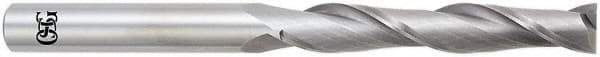 OSG - 25mm, 76mm LOC, 25mm Shank Diam, 153mm OAL, 2 Flute, Solid Carbide Square End Mill - Single End, Uncoated, Spiral Flute, 30° Helix, Centercutting, Right Hand Cut, Right Hand Flute, Series 482 - Exact Tool & Supply