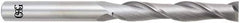 OSG - 25mm, 76mm LOC, 25mm Shank Diam, 153mm OAL, 2 Flute, Solid Carbide Square End Mill - Single End, Uncoated, Spiral Flute, 30° Helix, Centercutting, Right Hand Cut, Right Hand Flute, Series 482 - Exact Tool & Supply