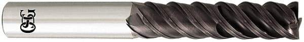 OSG - 3/4", 2-1/4" LOC, 3/4" Shank Diam, 5" OAL, 4 Flute, Solid Carbide Square End Mill - Single End, TiAlN Finish, Spiral Flute, 50° Helix, Centercutting, Right Hand Cut, Right Hand Flute, Series HP451 - Exact Tool & Supply
