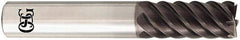 OSG - 1/4", 3/4" LOC, 1/4" Shank Diam, 2-1/2" OAL, 6 Flute, Solid Carbide Square End Mill - Single End, TiAlN Finish, Spiral Flute, 50° Helix, Centercutting, Right Hand Cut, Right Hand Flute, Series HP450 - Exact Tool & Supply