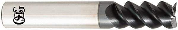 OSG - 7/16", 1" LOC, 7/16" Shank Diam, 2-3/4" OAL, 3 Flute, Solid Carbide Square End Mill - Single End, TiAlN Finish, Spiral Flute, 60° Helix, Centercutting, Right Hand Cut, Right Hand Flute, Series HP460 - Exact Tool & Supply
