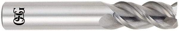 OSG - 1mm, 3mm LOC, 3mm Shank Diam, 39mm OAL, 3 Flute, Solid Carbide Square End Mill - Single End, Uncoated, Spiral Flute, 45° Helix, Centercutting, Right Hand Cut, Right Hand Flute, Series 445 - Exact Tool & Supply