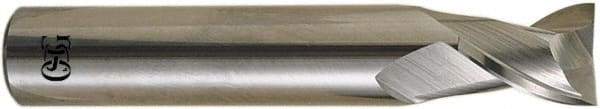 OSG - 7.5mm, 16mm LOC, 8mm Shank Diam, 60mm OAL, 2 Flute, Solid Carbide Square End Mill - Single End, Uncoated, Spiral Flute, 30° Helix, Right Hand Cut, Right Hand Flute, Series 8120 - Exact Tool & Supply