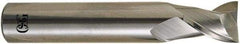 OSG - 7.5mm, 16mm LOC, 8mm Shank Diam, 60mm OAL, 2 Flute, Solid Carbide Square End Mill - Single End, Uncoated, Spiral Flute, 30° Helix, Right Hand Cut, Right Hand Flute, Series 8120 - Exact Tool & Supply