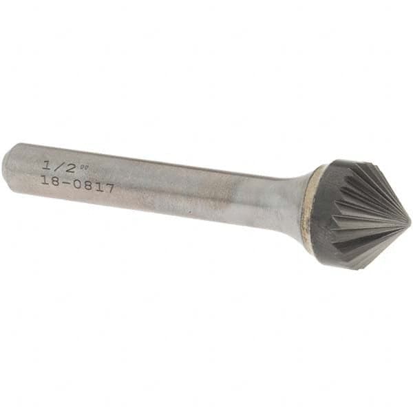 OSG - 1/2" Head Diam, 1/4" Shank Diam, 24 Flute 90° Solid Carbide Countersink - Exact Tool & Supply