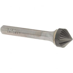 OSG - 1/2" Head Diam, 1/4" Shank Diam, 24 Flute 90° Solid Carbide Countersink - Exact Tool & Supply