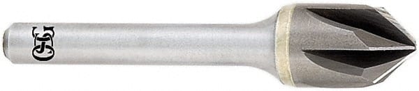 OSG - 1/2" Head Diam, 1/4" Shank Diam, Multi Flute 60° Solid Carbide Countersink - Exact Tool & Supply