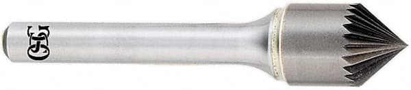 OSG - 1/4" Head Diam, 1/4" Shank Diam, 18 Flute 60° Solid Carbide Countersink - Exact Tool & Supply