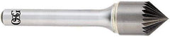 OSG - 3/8" Head Diam, 1/4" Shank Diam, 20 Flute 60° Solid Carbide Countersink - Bright Finish, Single End, Straight Shank, Right Hand Cut - Exact Tool & Supply