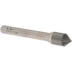 OSG - 3/8" Head Diam, 1/4" Shank Diam, 20 Flute 82° Solid Carbide Countersink - Exact Tool & Supply