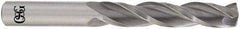 OSG - 27/64" 118° Solid Carbide Jobber Drill - Bright Finish, Right Hand Cut, Spiral Flute, Straight Shank, 4-1/2" OAL, Standard Point - Exact Tool & Supply