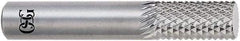 OSG - 3/16" Diam, 5/8" LOC, Drill Point End, Solid Carbide Diamond Pattern Router Bit - Right Hand Cut, 2" OAL, 1/4" Shank Diam, Use on Glass Reinforced Polyester, Graphite Composite Laminates, Kevlar, Phenolic Epoxy - Exact Tool & Supply