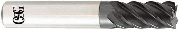 OSG - 16mm, 32mm LOC, 16mm Shank Diam, 89mm OAL, 5 Flute, Solid Carbide Square End Mill - Single End, TiAlN Finish, Spiral Flute, 45° Helix, Centercutting, Right Hand Cut, Right Hand Flute, Series HP455 - Exact Tool & Supply
