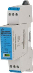 Cooper Bussmann - 2 Pole, 1 Phase, 1 kA Nominal Current, 90mm Long x 18mm Wide x 66mm Deep, Thermoplastic Hardwired Surge Protector - DIN Rail Mount, 24 VAC/VDC, 30 VAC/VDC Operating Voltage, 4 kA Surge Protection - Exact Tool & Supply
