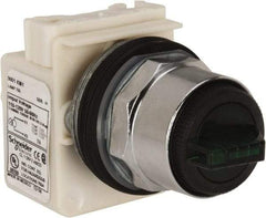 Square D - 30mm Mount Hole, 3 Position, Selector Switch Only - Green, Maintained (MA), Illuminated - Exact Tool & Supply