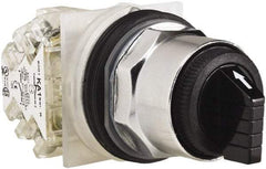 Square D - 30mm Mount Hole, 3 Position, Selector Switch Only - Black, Maintained (MA), Nonilluminated - Exact Tool & Supply